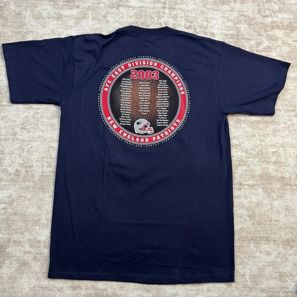 VTG 2003 Patriots Tom Brady AFC Champs T Shirt L NWT‎ NFL Players Inc
